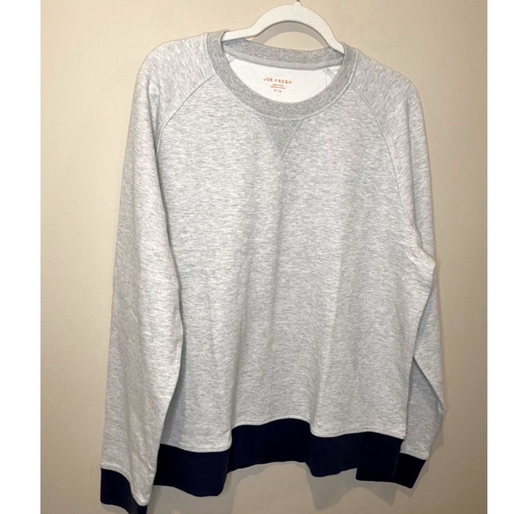 NWT Joe Fresh Gray/Navy Men’s Cotton/Poly Sweatshirt Sweater Size XL